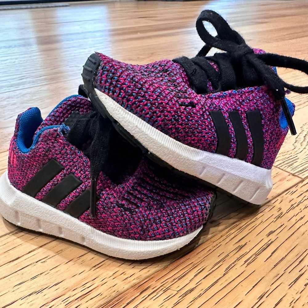 ADIDAS•new•WALKER•size 4c•PINK/BLUE to give that PURPLE COLOR-